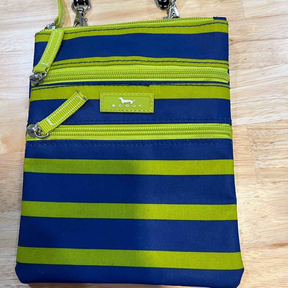 Scout Blue and Green Striped Crossbody Bag